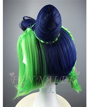 Shop JoJo's Bizarre Adventure Kujo Jolyne Cosplay Wig - Green Buns Braid | Heat Resistant Synthetic Hair + Free Wig Cap | International Shipping Available - Buy Online on GoSupps.com
