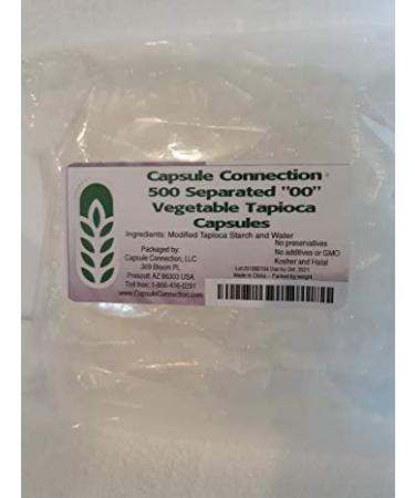 500 Count Separated Empty Vegetable Capsules 00 Size | Vegan Tapioca | Resealable Bag - Buy Online on GoSupps.com
