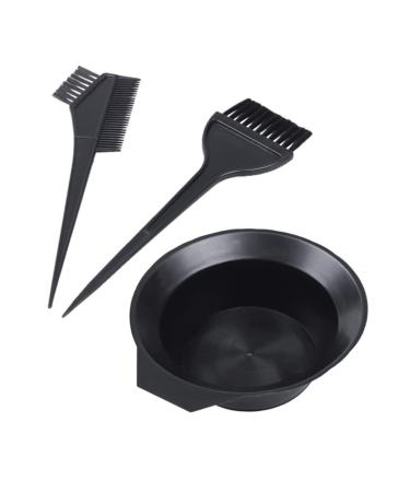 Outil de kit de teinture coloration cheveux avec ensemble bol brosse coloration double face noire pour salon outils d'application teinture capillaire 3 pi ces