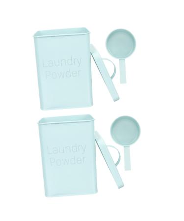 Didiseaon 2 Sets Washing Storage Bucket Flour Dispenser Method Laundry Wrought Iron Sky-blue 1 count (Pack of 1) Sky-bluex2pcs