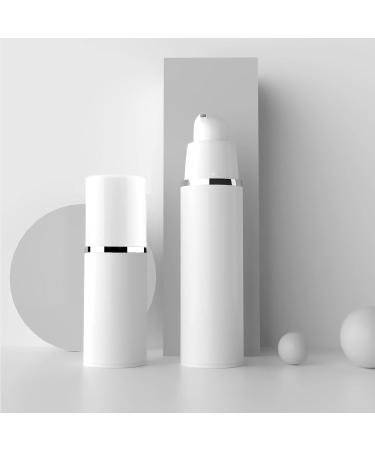 Zeoabsy 24 Pack 30ml Airless Pump Dispenser - Refillable White Plastic Cream Bottles with Silver Edge for Cosmetics - Buy Online on GoSupps.com