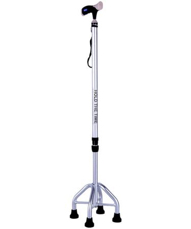 Crutches for Walking Adjustable Quad Cane with Wrist Strap Ergonomic Handle Mobility Aid for Elderly Seniors & Handicap for Tall 39-71in Silver/Gold/Brown Purposiveness