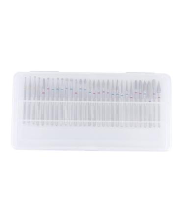 minkissy Diamond Tipped Drill Bits 1 Box Nail Cylinder Head Grinding Head Polisher Manicure Tools Diamond Drill Bit Manicure Head Alloy Glitch To Rotate