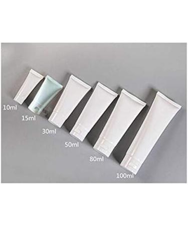 20 x 100ml Empty White Plastic Cosmetic Bottles - Ideal for Lotion Shampoo Makeup & Samples - Versatile Soft Containers with Folding Lid - Buy Online on GoSupps.com