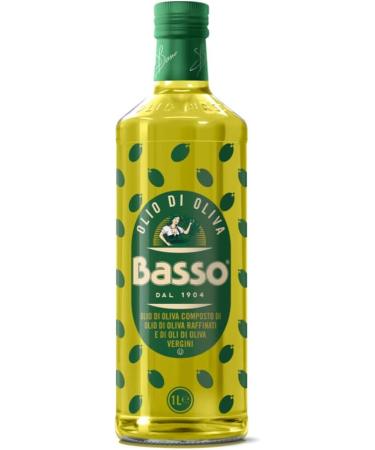 3 x Basso Olio di Oliva Olive Oil Super for Frying 1 Litre Glass Bottles + 1 x Free Felce Azzurra Talcum Powder 100 g Bag - Buy Online on GoSupps.com