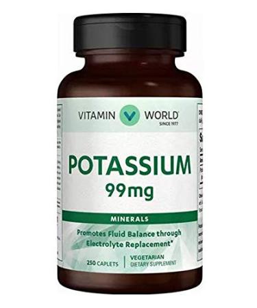 Potassium 99 mg Minerals Vegetarian Dietary Supplement 250 caplets