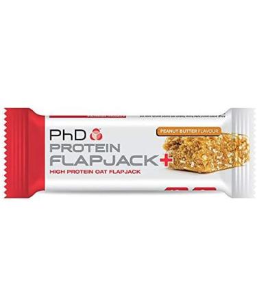 PhD Nutrition Protein Flapjack+ | Peanut Butter | High Protein Low Sugar Snack | 19g Protein 270 Calories | Complex Carbs & Vitamin E | 12 Bars - Buy Online on GoSupps.com