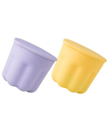 Housoutil 2 Sets Pp Washing Bowl Silicone Makeup Mat Silicone Brush Cleaning Pad Brush Cleaner Kit Makeup Tool Cleaner Beauty Brush Scrubber Bowl Beauty Tools Silica Gel Portable Washer 8.5x8CM As Shown