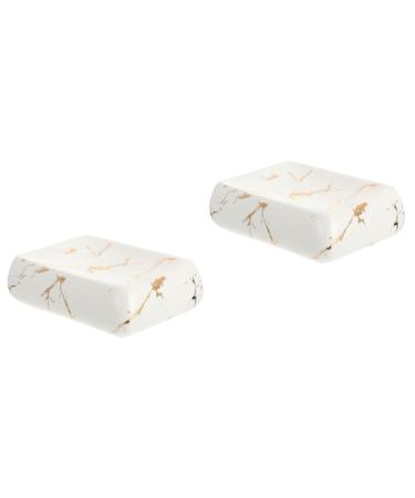 Ciieeo 2 Pcs Soap Box Ceramic Soap Stainless Steel Utensil Holder Shower Soap Holder Kitchen Sponge Dish Soap Dish Fake Coral Mini Trash Can Travel White Storage Rack Ceramics Delicate