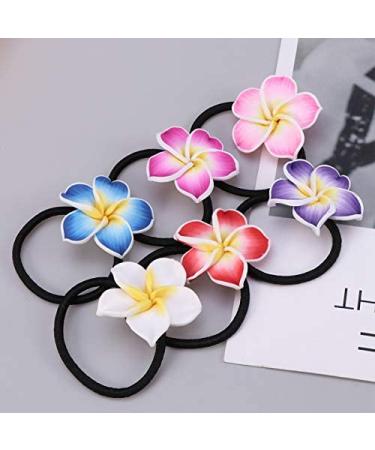 LEORX 12pcs Colorful Plumeria Hair Ties - Soft Ceramic Flower Hair Accessories - Buy Online on GoSupps.com