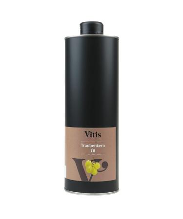 Vitis Vitis Vital Cold Pressed Grapeseed Oil Rich in Vitamin E Moselle Regional Product Certified Manufacturing Process for Cooking Baking Roasting 1 Litre Bottle