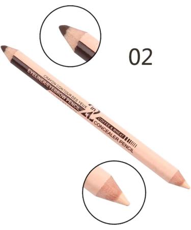  Allayu Set of 12 brown double-ended eyeliner pencils concealer pen smudge-proof makeup professional cosmetics - Buy Online on GoSupps.com
