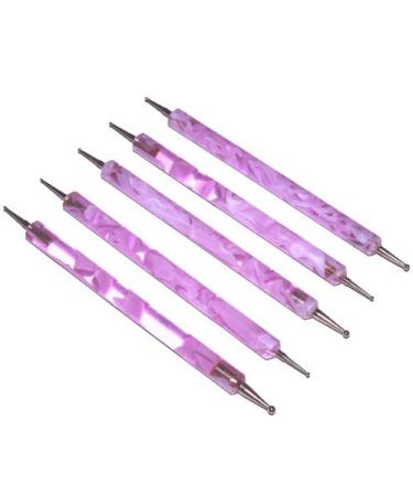 N&BF 5x Nail Art Dotting Tools Pink |Dotting Pen Spot swirls with two tips |SWIRL TOOL SET Nagel Tool for modeling from Strass Mosaik and much more.|Nail pencils in Nagelstudio Quality