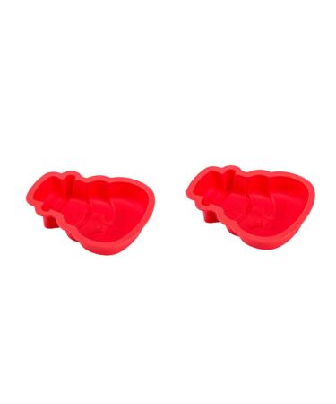 GRIRIW Cupcake 2 Pcs Baking Mold Silicone Molds Reindeer Fondant Mold Xmas Cake Silicone DIY Mold Dessert Non Stick 17.8X15.5X3CM As Shown