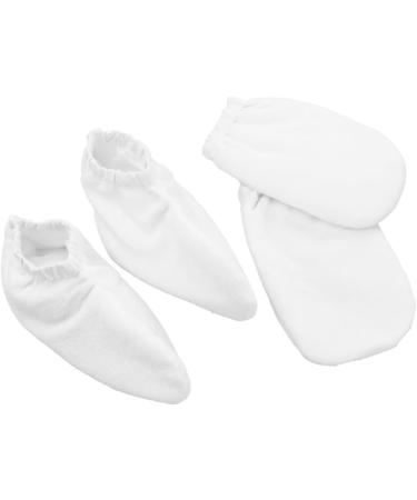 Ipetboom 4 Pairs Bath Mitt Beach Kerchief for Women Paraffin Wax Gloves Foot Spa Cover Bath Mitt Insulated Bottle Bag Laundry Dispenser Insulated Gloves Product White Hand - Buy Online on GoSupps.com