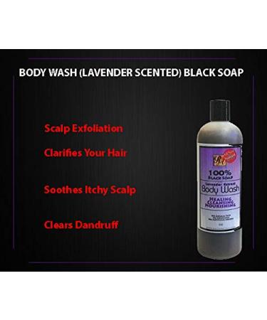 100% Black Soap Body Wash - Lavender Scent - 13 Fl Oz | Ra Cosmetics - Natural Skincare for International Shipping - Buy Online on GoSupps.com