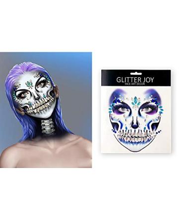 Day of the Dead Sugar Skull Face Jewels - 6-Pack Rhinestone Skeleton Gems for Halloween - Buy Online on GoSupps.com