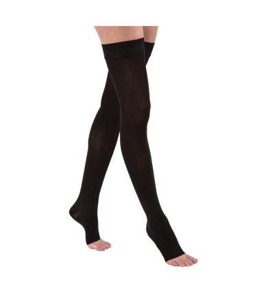BSN Medical 115558 JOBST Compression Hose Thigh High 15-20 mmHg Open Toe Large Classic Black ClassicBlack Large