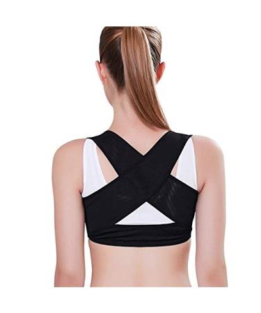 Posture Correction Back Shoulder Posture Correction Backrest Belt Adjustable Strap Back Straightener (Color : Black Size : X-Large) vision Blackone XL