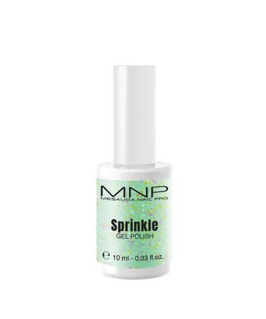 Mesauda MNP Sprinkle Gel Polish 103 Mint Sundae 10ml - semipermanent nail polish with sprinkled effe