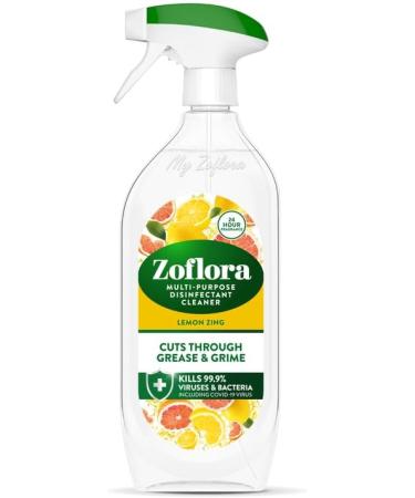 Zoflora Multi Purpose Disinfectant Cleaner Trigger Spray Cuts Through Grease and Grime 800 ml Lemon Zing Scent + for You: 1x Cleaning Wipe & Organza Small Bag - Buy Online on GoSupps.com
