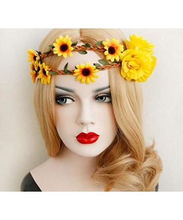 OdetoJoy Sunflower Headband - Vintage Floral Hair Accessories for Women & Brides | Wedding Flower Crown & Hair Vine - Buy Online on GoSupps.com