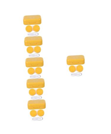 JECOMPRIS 6 Sentences 4Tlg Nursing Box for Colored Contact Lens eye contact case Contact lens container kit lens boxes Storage boxes for lenses Cute container glasses case plastic Gelbx6stk 6.5x4.5x2cmx6pcs