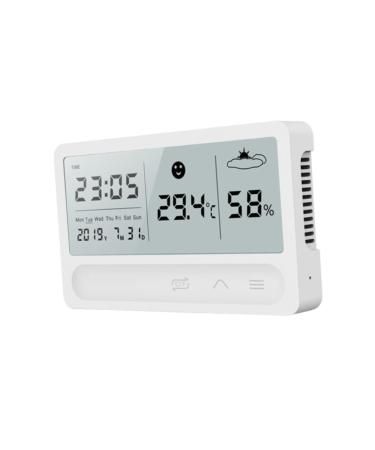 ULTECHNOVO Humidity Meter Temperature Meter Hygrometer Humidity Level Reader Humidity Checker Humidity Gauge Indoor Electronic White Touch Thermometer