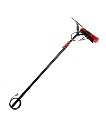 FLEAGE Brushes Window Cleaning Poles Water Fed Pole Kit 24Ft Length Water Fed Brush W/Squeegee 35.4 Ft Water Fed Cleaning System 3-in-1 Aluminum Outdoor Window/10.8 M/35.4 Ft