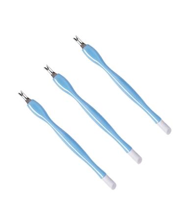 Lmyzcbzl Cuticle Trimmer 3 Pcs Cuticle Remover Cuticle Pusher Nail Cuticle Remover Nail Art Tools Nail Cleaner Tool Blue