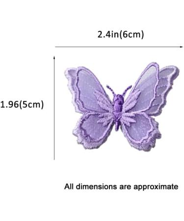 10pcs Purple Butterfly Lace Trim Organza Patches - Sewing Embroidery DIY for Party, Wedding, Bridal & Dress Decoration - Buy Online on GoSupps.com