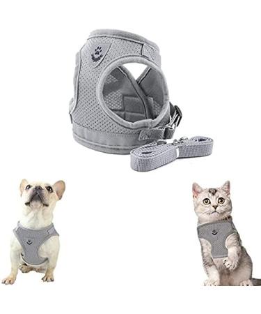 Femax Dog Harness & Linen Set - Soft Mesh Padded Reflective Adjustable Breathable for Dogs & Cats | Perfect for Walking Running Training | Size M (35-40 cm) - Gray - Buy Online on GoSupps.com