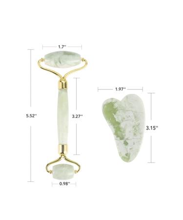 Buy Jade Roller & Gua Sha Set | 100% Real Jade Stone Facial Massager | International Shipping Available - Buy Online on GoSupps.com