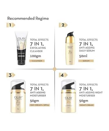 Olay Total Effects Night Cream 50g | Fights 7 Signs of Aging | Niacinamide & Green Tea | All Skin Types | Buy Internationally - Buy Online on GoSupps.com