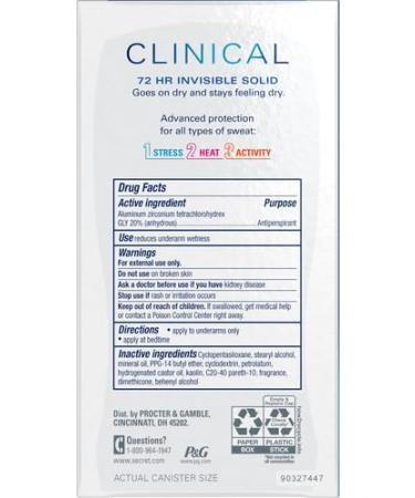 Secret Clinical Strength Antiperspirant and Deodorant for Women Invisible Solid Completely Clean Scent 72-hr Sweat Protection 1.6 oz (Pack of 2) 1.6 Ounce (Pack of 2) - Buy Online on GoSupps.com