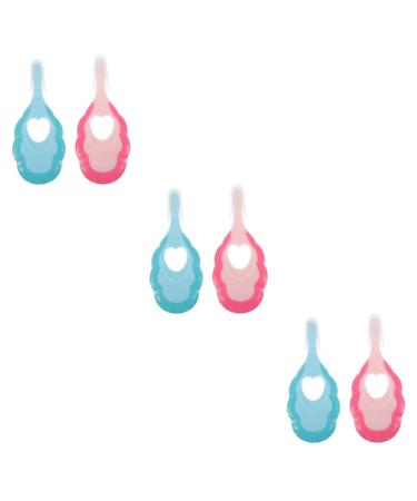 Magiclulu 6 STK baby toothbrush massage devices manual bite ring with soft bristles bite toy for babies portable mam bottle handles daily use plastic accessories child