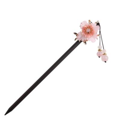 1pc Peach Blossom Wooden Hair Clasp Flower Hair Clips for Women Flower Hair Chopsticks Vintage Hair Chopsticks Hair Jewels for Women Wood Hairpin Miss Alloy Tassel Hair Stick