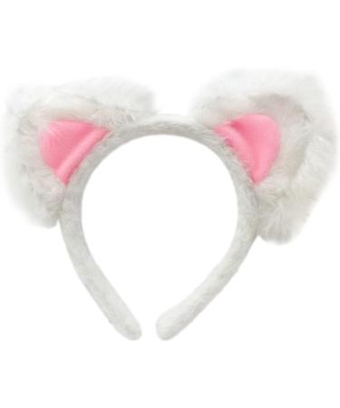 CAZSTYK Soft Cat Headband Animal Shape Plush Ears Hair Hoop for Washing Face Animal Hairbands Cartoon Costume White Super Soft Gli - Buy Online on GoSupps.com
