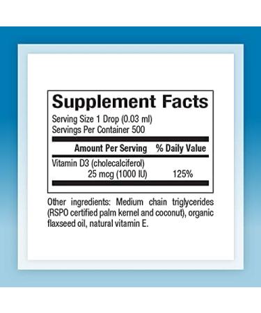 Natural Factors Vitamin D3 Drops 25 mcg (1000 IU) - Unflavored 0.5 fl oz (15 ml) - Boost Immunity & Bone Health - Buy Online on GoSupps.com
