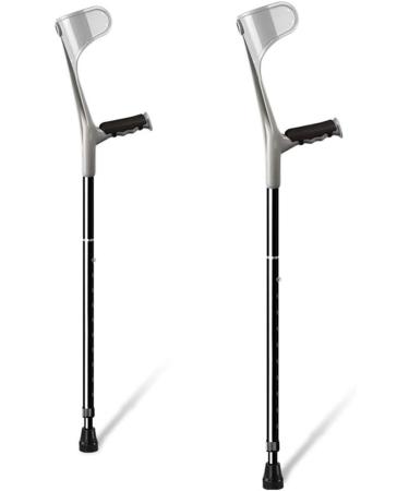 Folding Adult Forearm Crutches Portable Collapsible Medical Arm Cuff Crutch Height Adjustable Lightweight Aluminum Alloy Elbow Walker Fashionable Bathing in Sunlight Grey 2Pcs - Buy Online on GoSupps.com