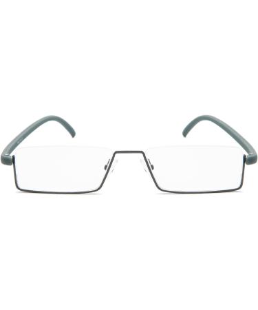 Kokobin Ultra-Light Reading Glasses - TR90 Frame Metal Half-Gaps 1.5 Diopters Stylish Case for Men & Women - Gray (1 Pack) - Buy Online on GoSupps.com