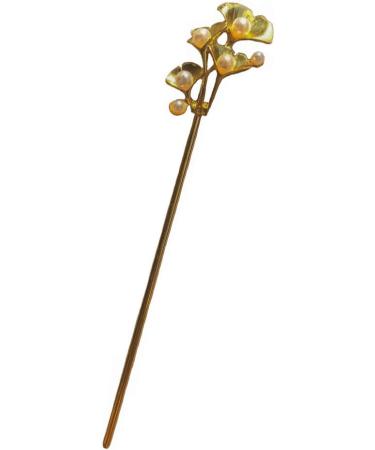 Lurrose Womens Hair Accessories Pearl Flower Hair Stick Chinese Hair Chopsticks Hair Pin Updo Chignon Pin Hair Styling Hair Making Accessories for Women Golden Chinese Hair Sticks - Buy Online on GoSupps.com