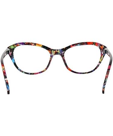 Mini Cat Eye Reading Glasses with Blue Light Filter - Anti-Flashing Floral Pattern 2.5 Diopters Free Case - Buy Online on GoSupps.com