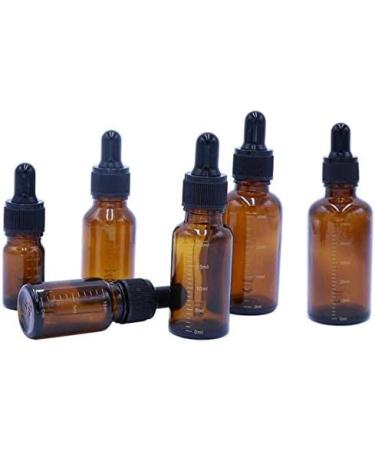 3 Pcs Empty Refillable Amber Glass Graduated Dropper Bottle Essential Oil Cosmetics Elite Fluid Container Jar Pot Holder with Glass Pipette Dropper (30ml/1oz) - Buy Online on GoSupps.com
