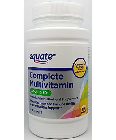 Equate Complete Multivitamin Adults 50+ A Thru Z 125ct Compare to Centrum Silver Adults 50+