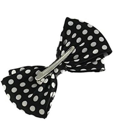 Zac's Alter Ego Large Black Polka Dot Double Bow on Crocodile Clip - Buy Online on GoSupps.com