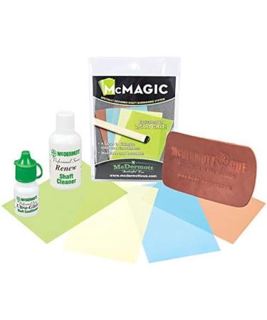 McDermott Pool Cue Shaft Maintenance Kit: McMagic Burnishing Papers + Ultra-Glide Conditioner + Renew Cleaner + Leather Pad Conditioner - Buy Online on GoSupps.com
