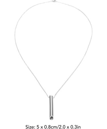 DAUZ Mindful Breathing Necklace - Stress Reduction & Anxiety Relief | Wearable Stainless Steel Jewelry for Women - Silver - Buy Online on GoSupps.com