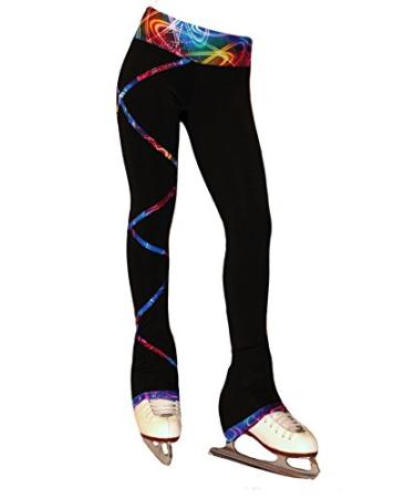 Ice Fire Figure Skating Criss Cross Pants - Silver Sky Adult XSmall
