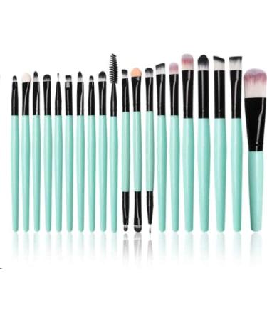 Premium 20-Piece Green Makeup Brush Set - Soft Synthetic Hair for Eyeshadow Brows & Eyeliner - Lightweight & High-Quality - Buy Online on GoSupps.com